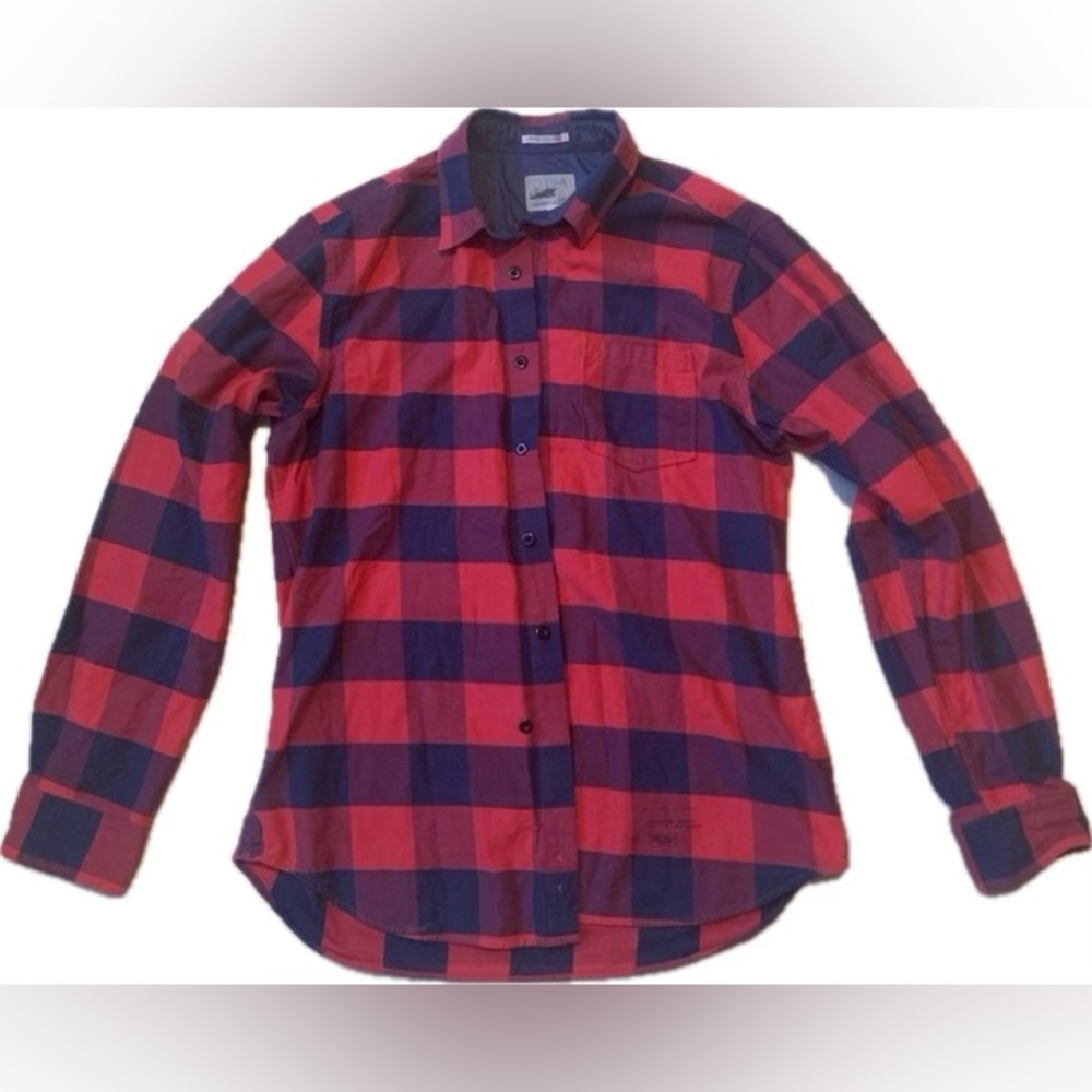 Gant Men's Red and Blue Plaid Shirt